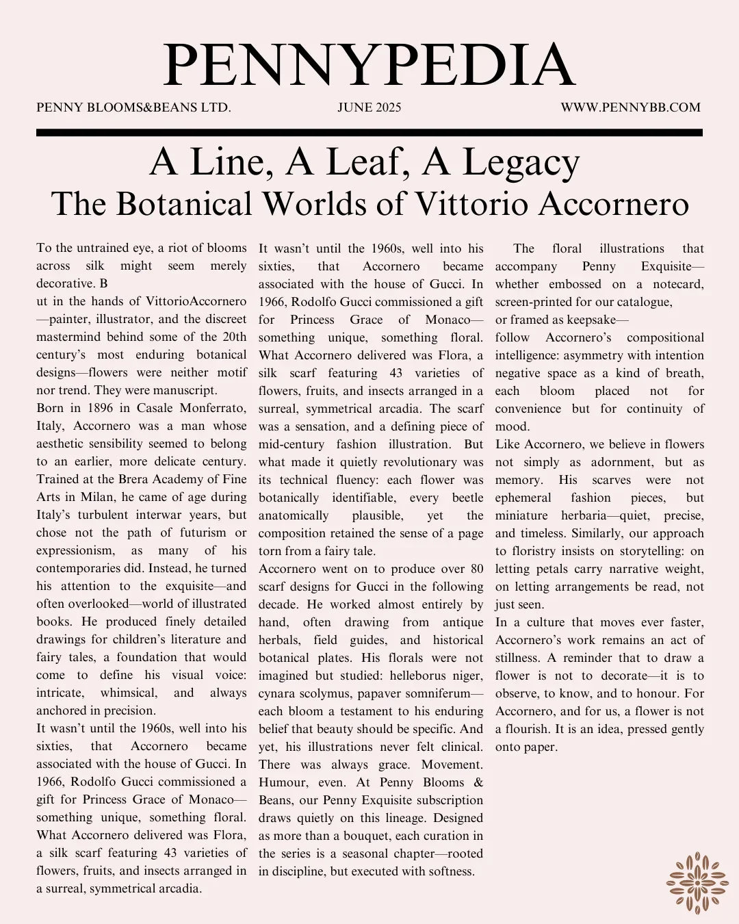 A Line, A Leaf, A Legacy: The Botanical Worlds of Vittorio Accornero