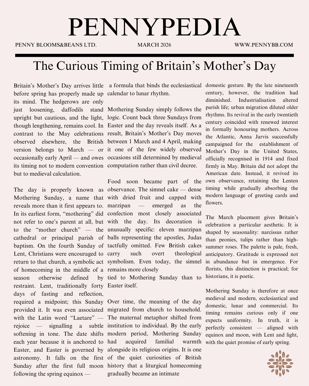 The Curious Timing of Britain’s Mother’s Day
