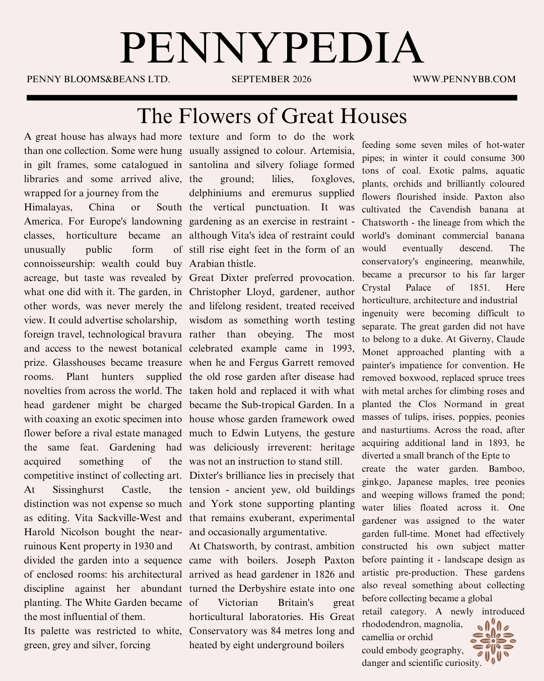 The Flowers of Great Houses